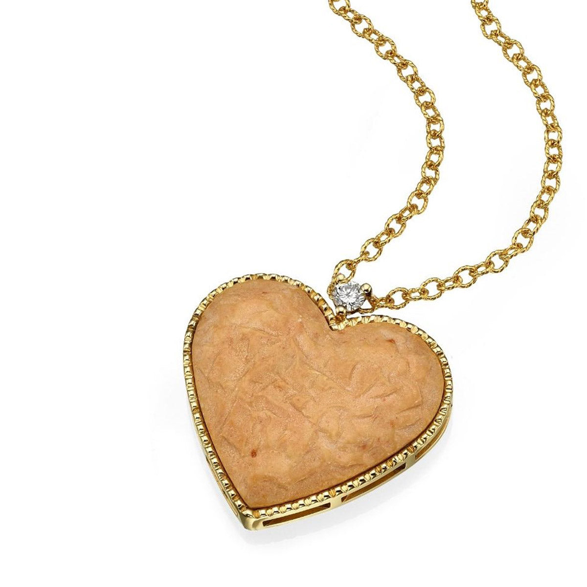 Diamond and Gold Heart Shaped Pendant