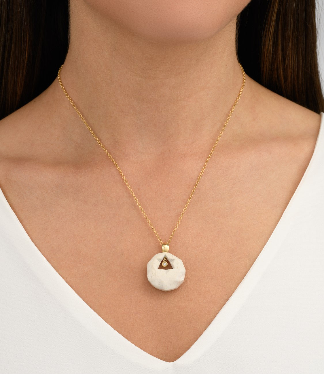 Star of David Pendant, Gold and Diamond