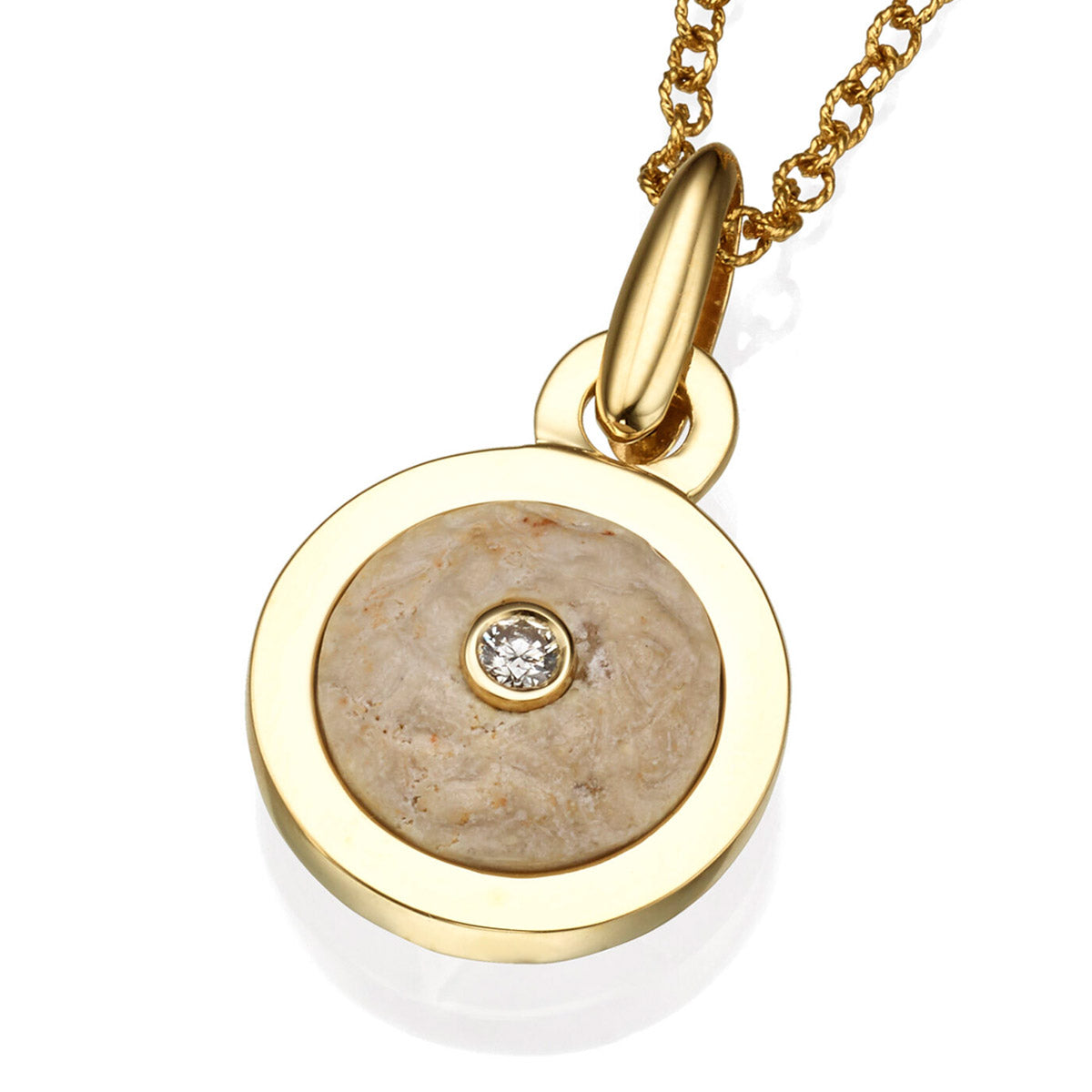 Yellow Gold and Diamond Round Pendant