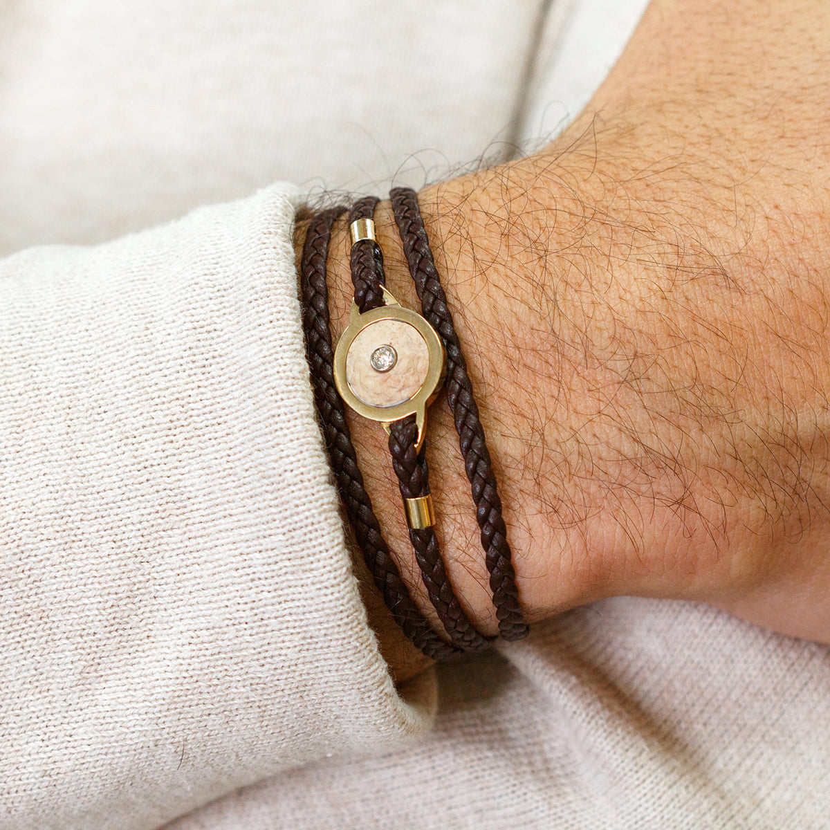 Diamond Bracelet Emunah Collection with the Jerusalem Stone from Temple Mount