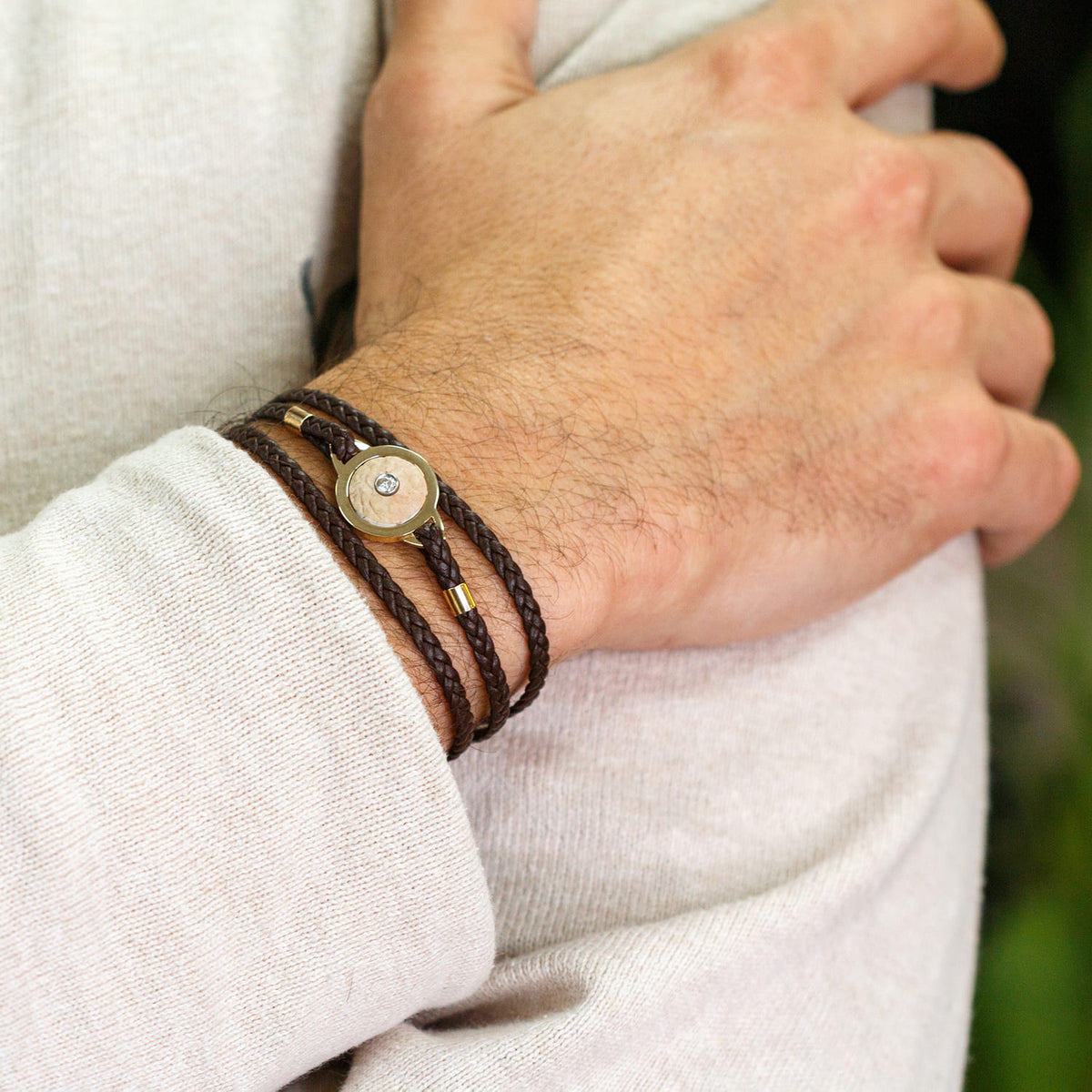 Diamond Bracelet Emunah Collection with the Jerusalem Stone from Temple Mount