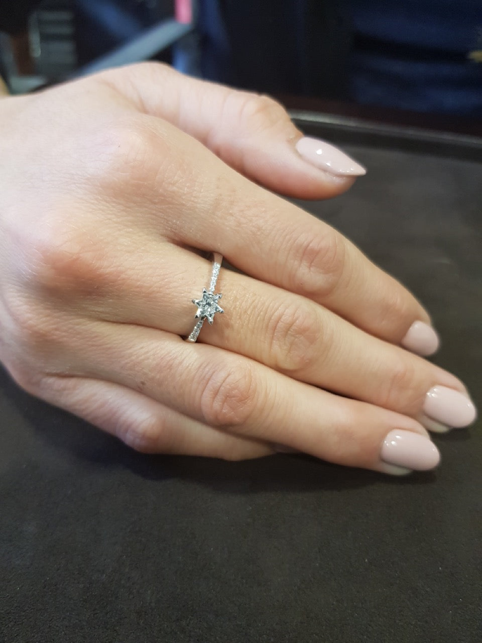 Star Of David Engagement Ring, Diamond & Gold