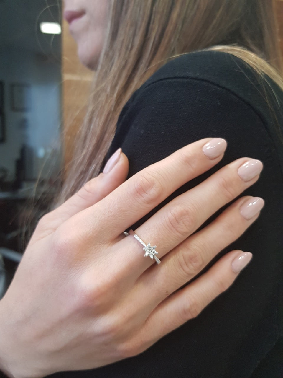 Star Of David Engagement Ring, Diamond & Gold