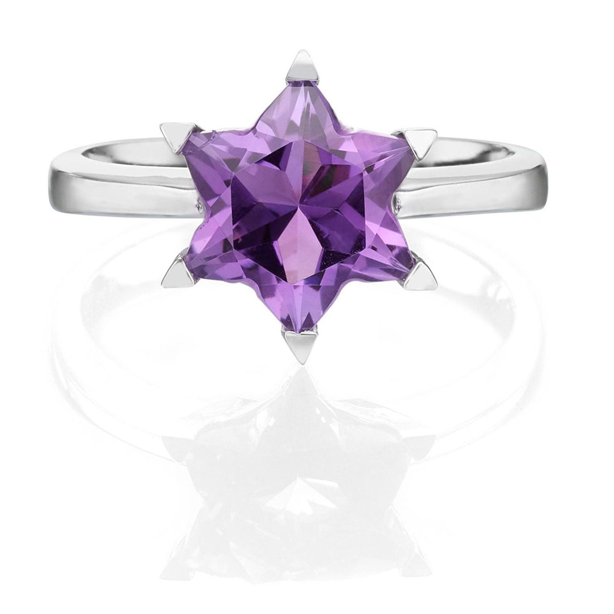 Amethyst Star Of David Ring