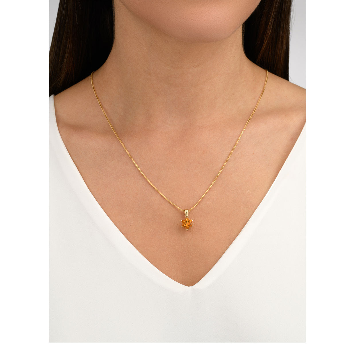 Citrine Star Of David Pendant