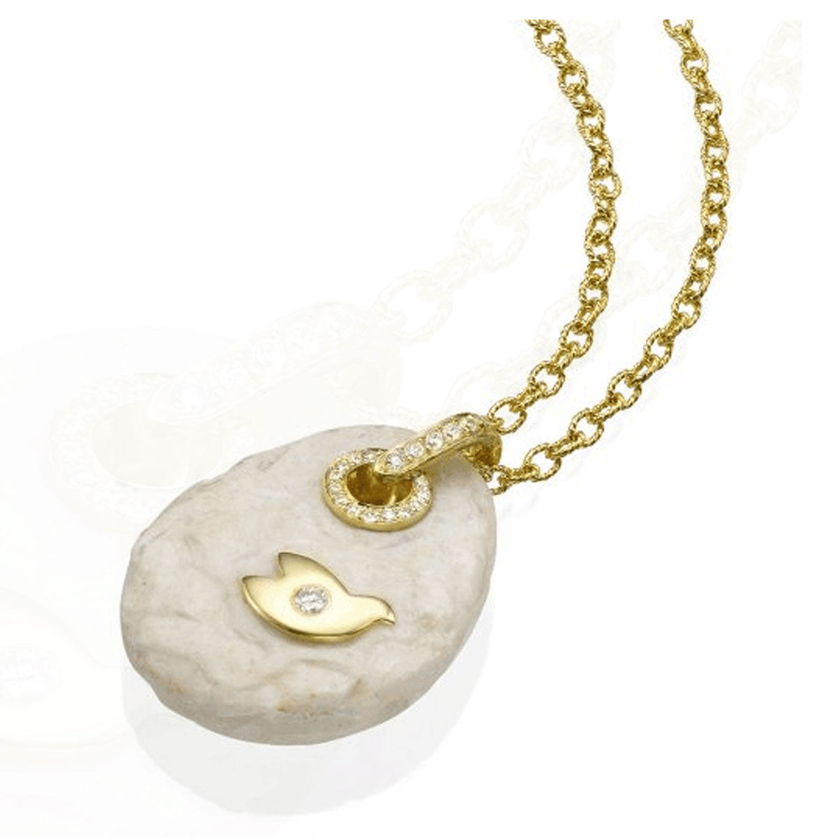 Dove Necklace, 18K Rose Gold, Diamonds