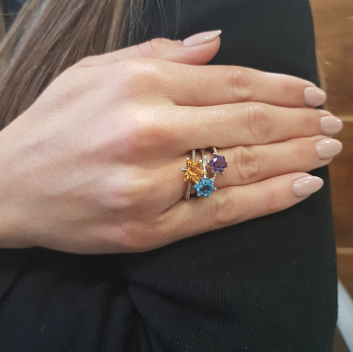Star of David Ring Gold and Gemstone