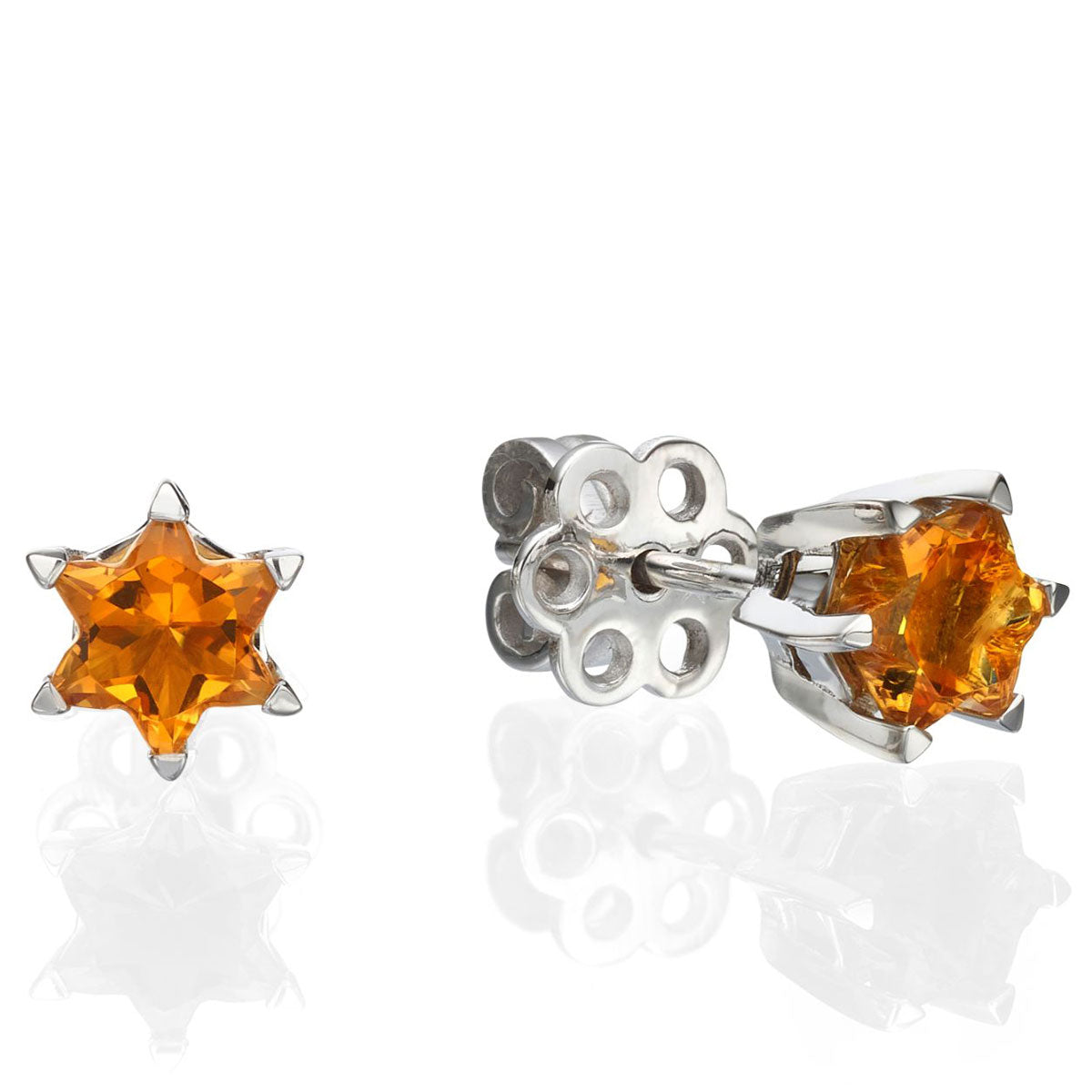 Star of David Citrine Stud Earrings