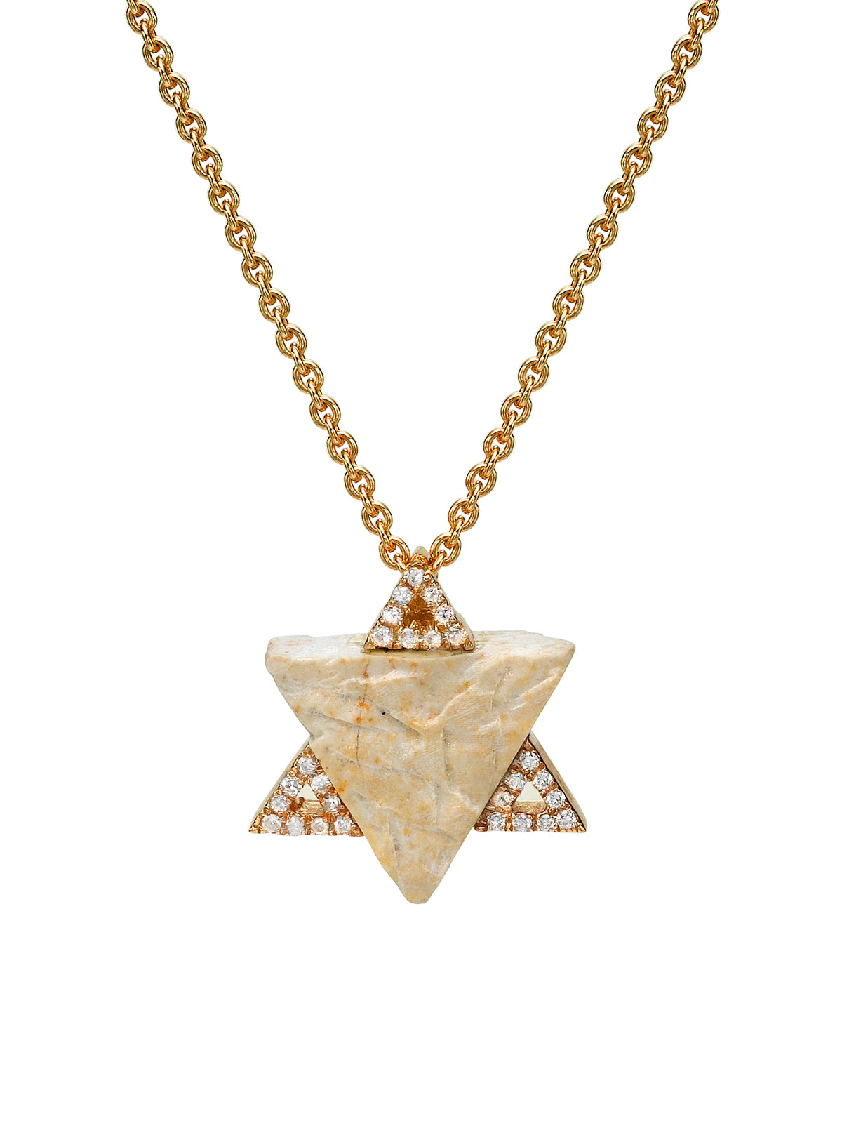 Moriah’s Magen David Diamond Jewelry Collection with Temple Mount Stone, rose gold and diamond