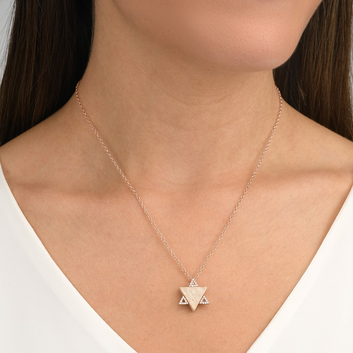 Moriah’s Magen David Diamond Jewelry Collection with Temple Mount Stone, gold and diamond