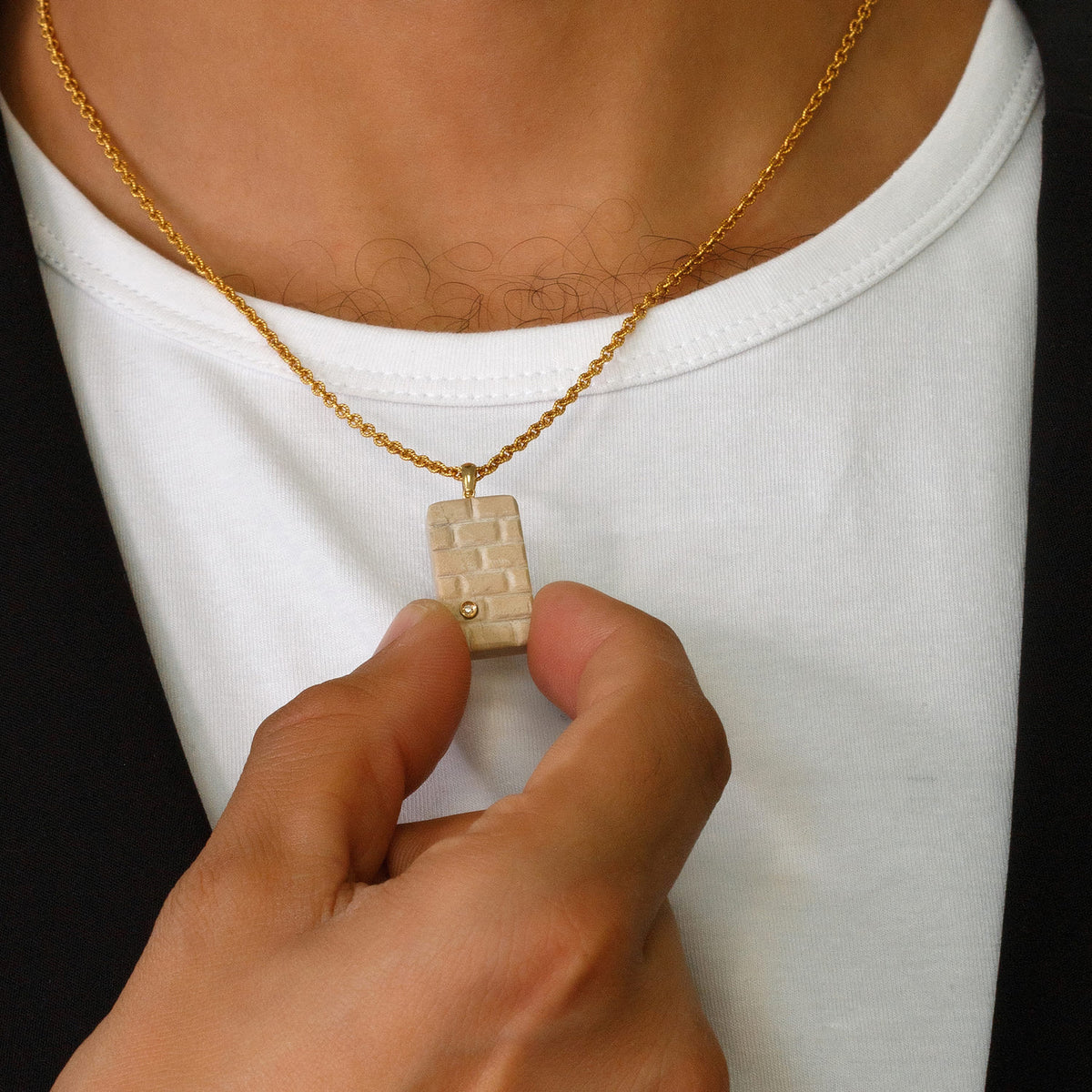 Western Wall pendant with diamond