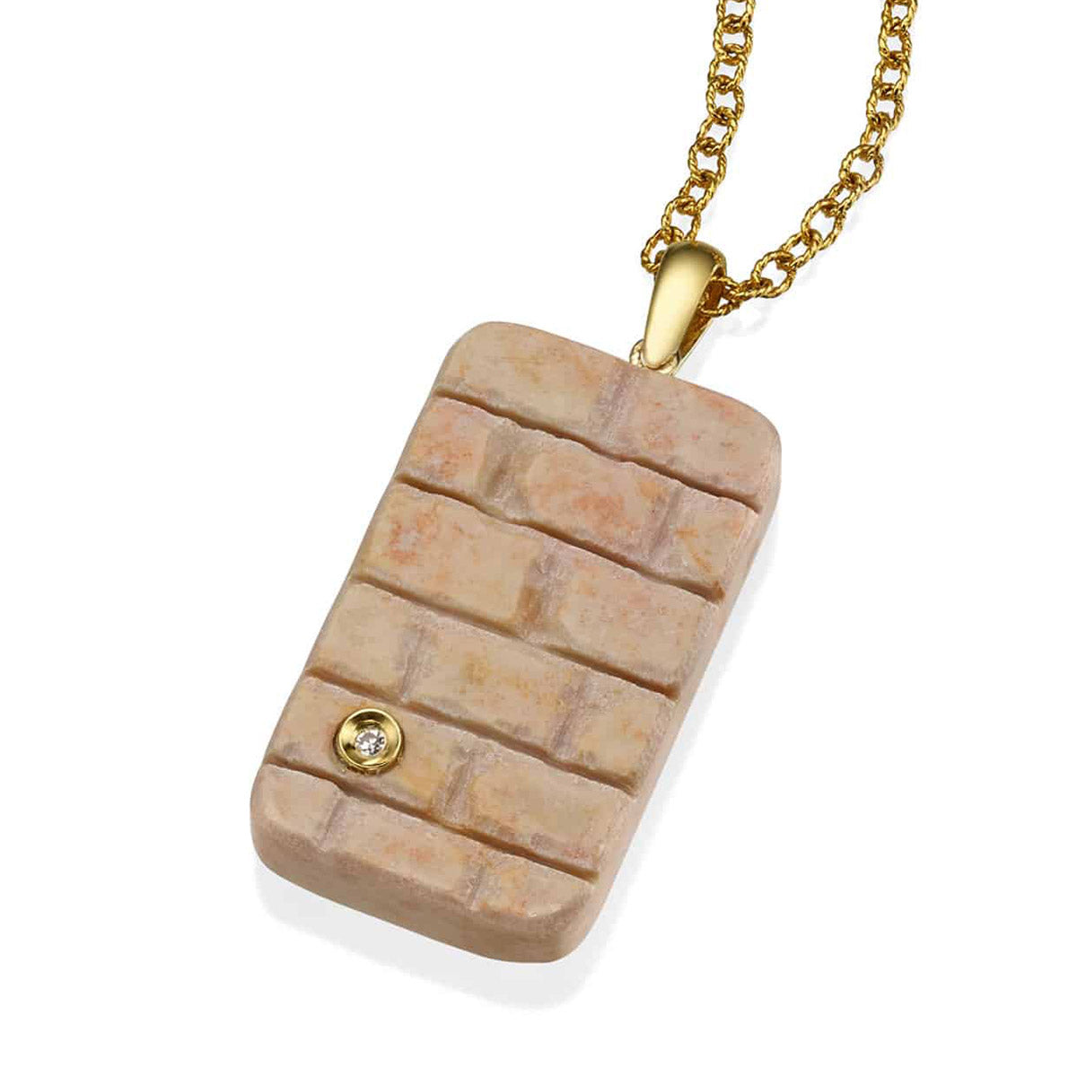 Pendant of the Temple Mount stone wall and diamond