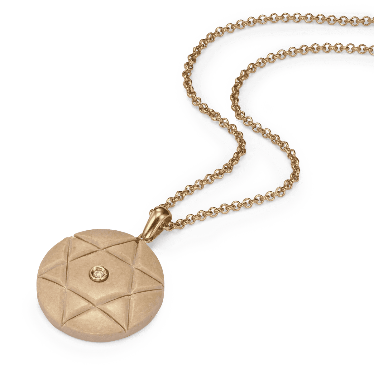 Star of David pendant made with Temple Mount stone set with a diamonds