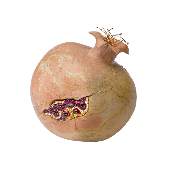 The Ruby Pomegranate, 18K Yellow Gold, Diamonds and Rubies