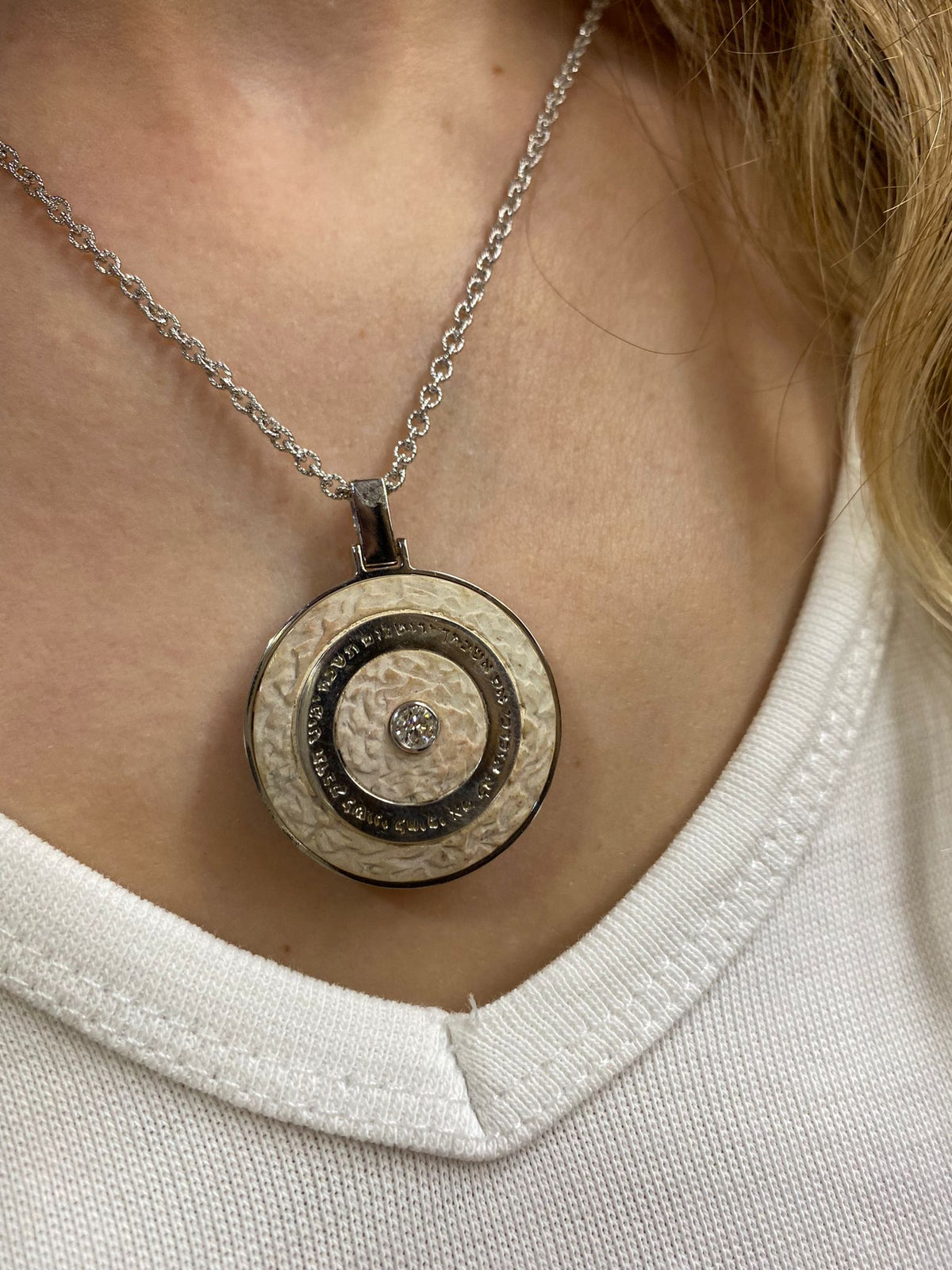 Flipping Pendant, 18K Yellow Gold and Diamond
