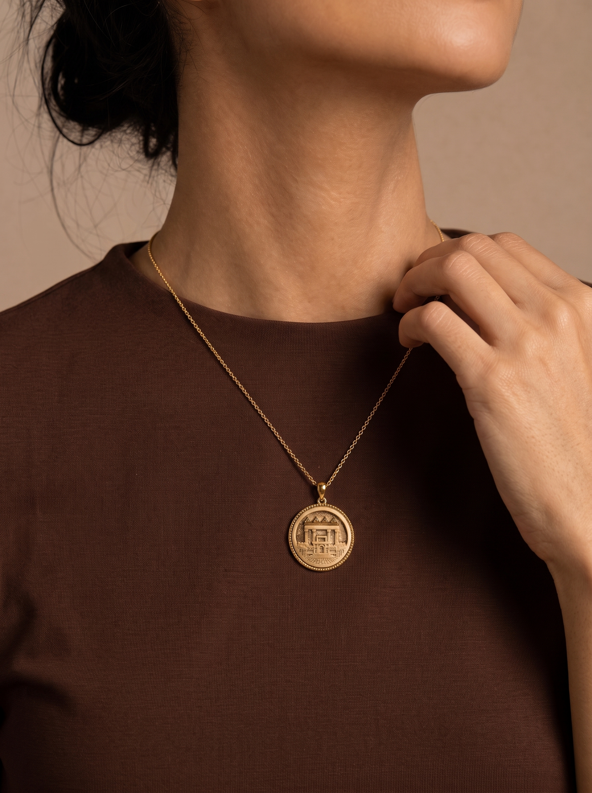 Second Temple Pendant with Diamonds