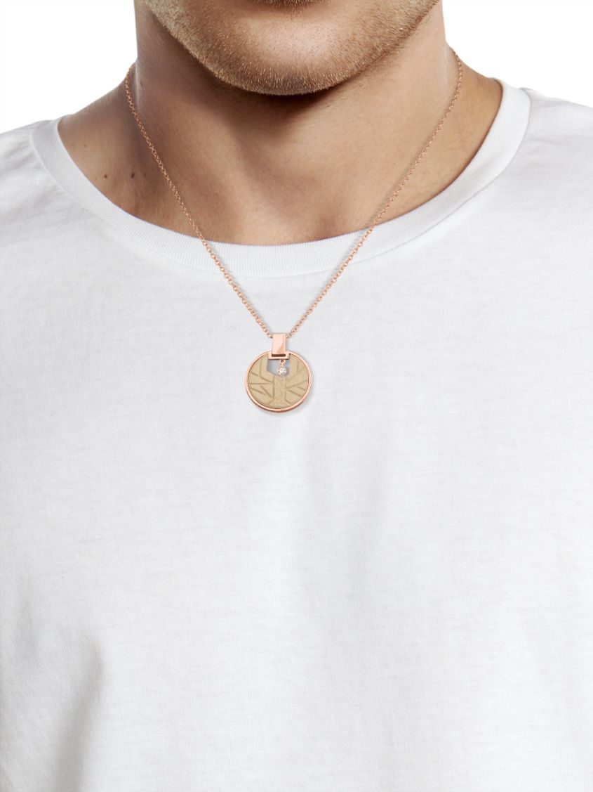 Round Tree of Life necklace with the Temple Mount Stone Gold and Diamond