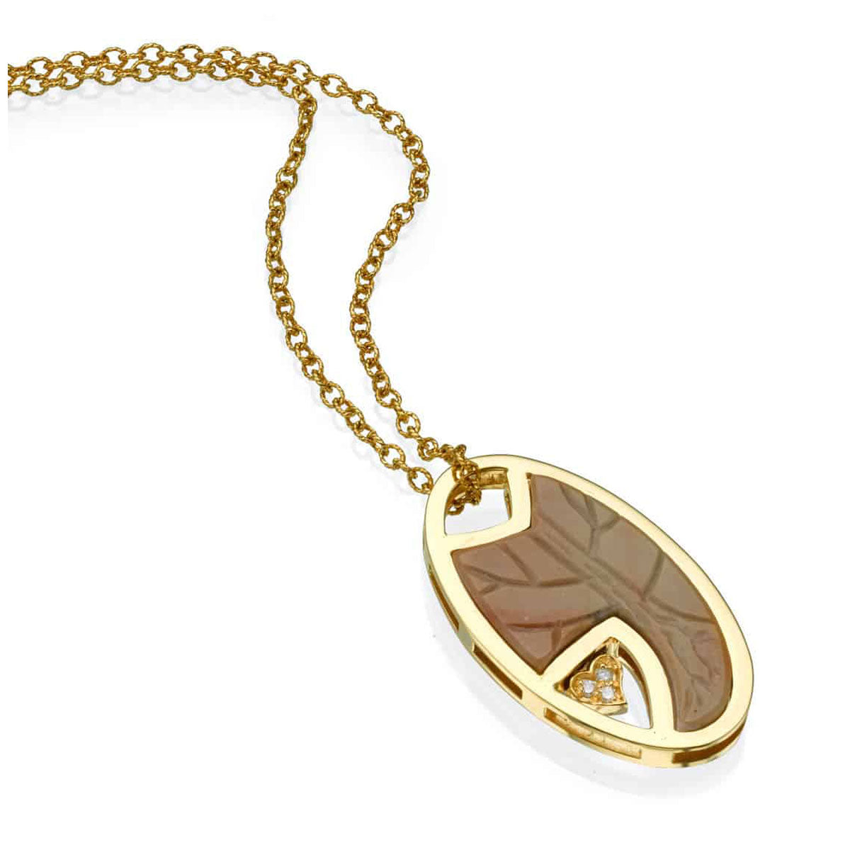Tree of Life necklace with the Temple Mount Stone Gold and Diamond