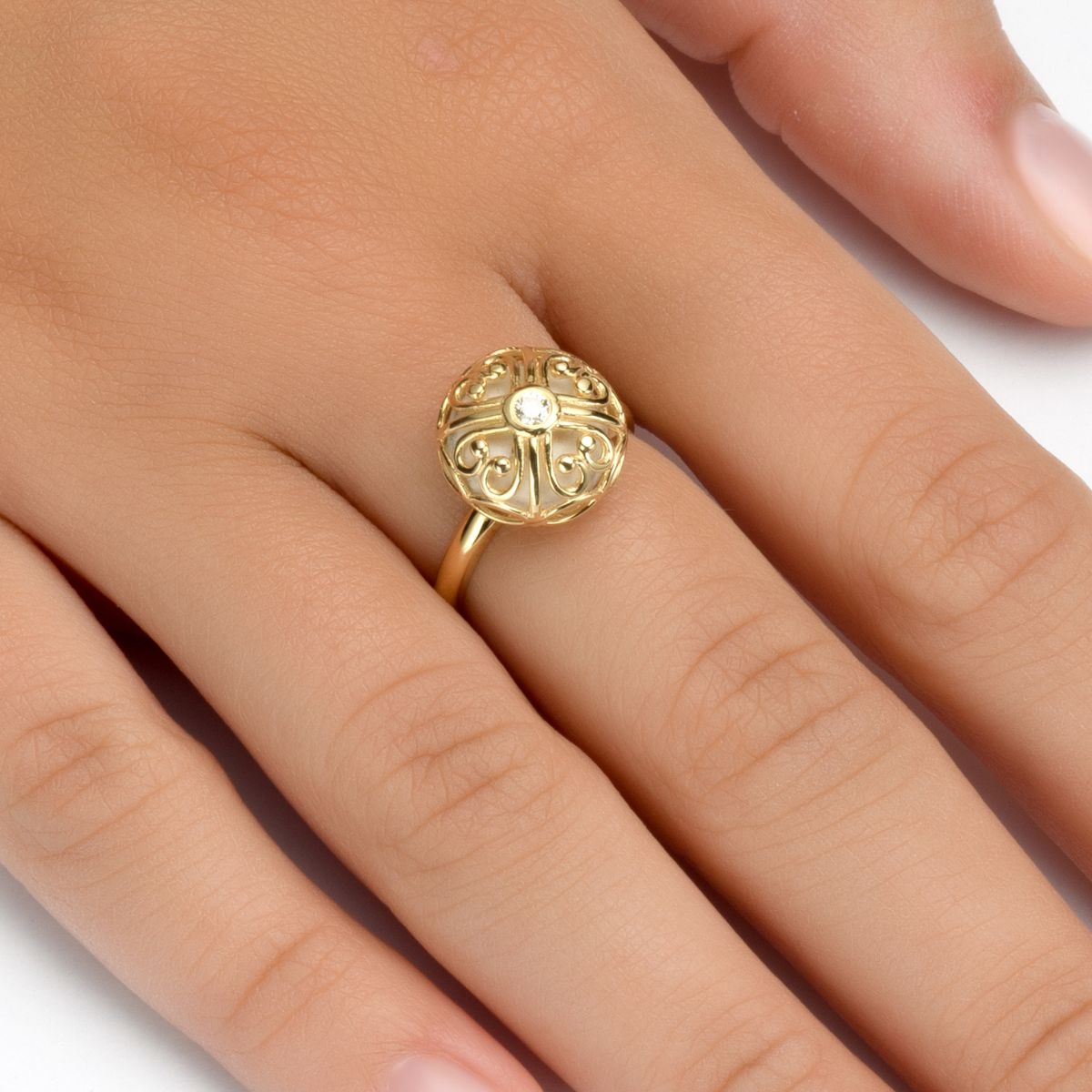 Unique Heart Shape Diamond Ring With Jerusalem Stone