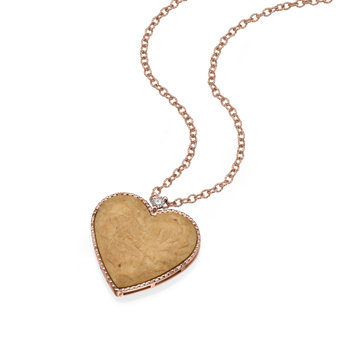 Diamond and Rose Gold Heart Shaped Pendant