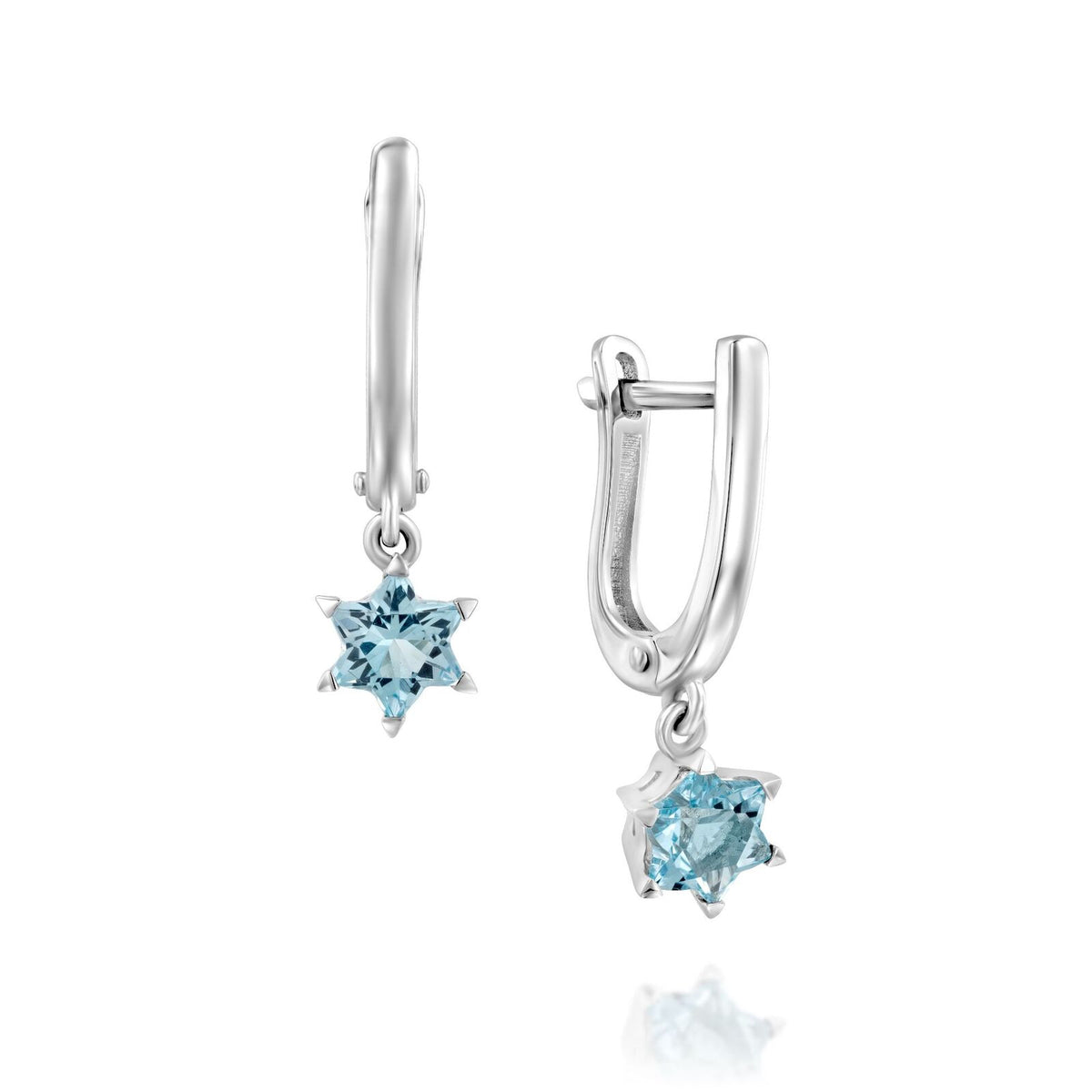 Topaz Star Of David Earrings