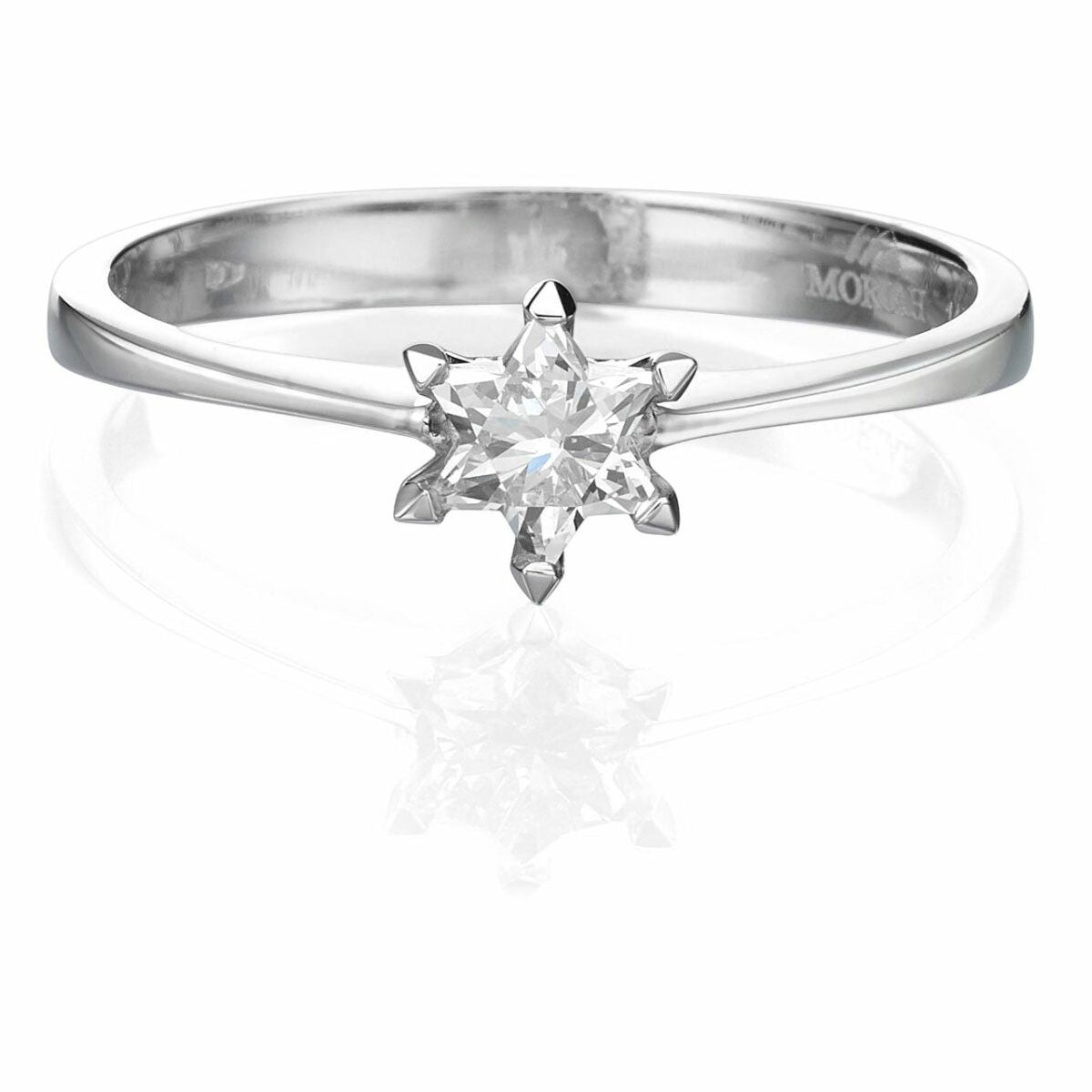 Star Of David Engagement Ring, White Gold set with Diamond