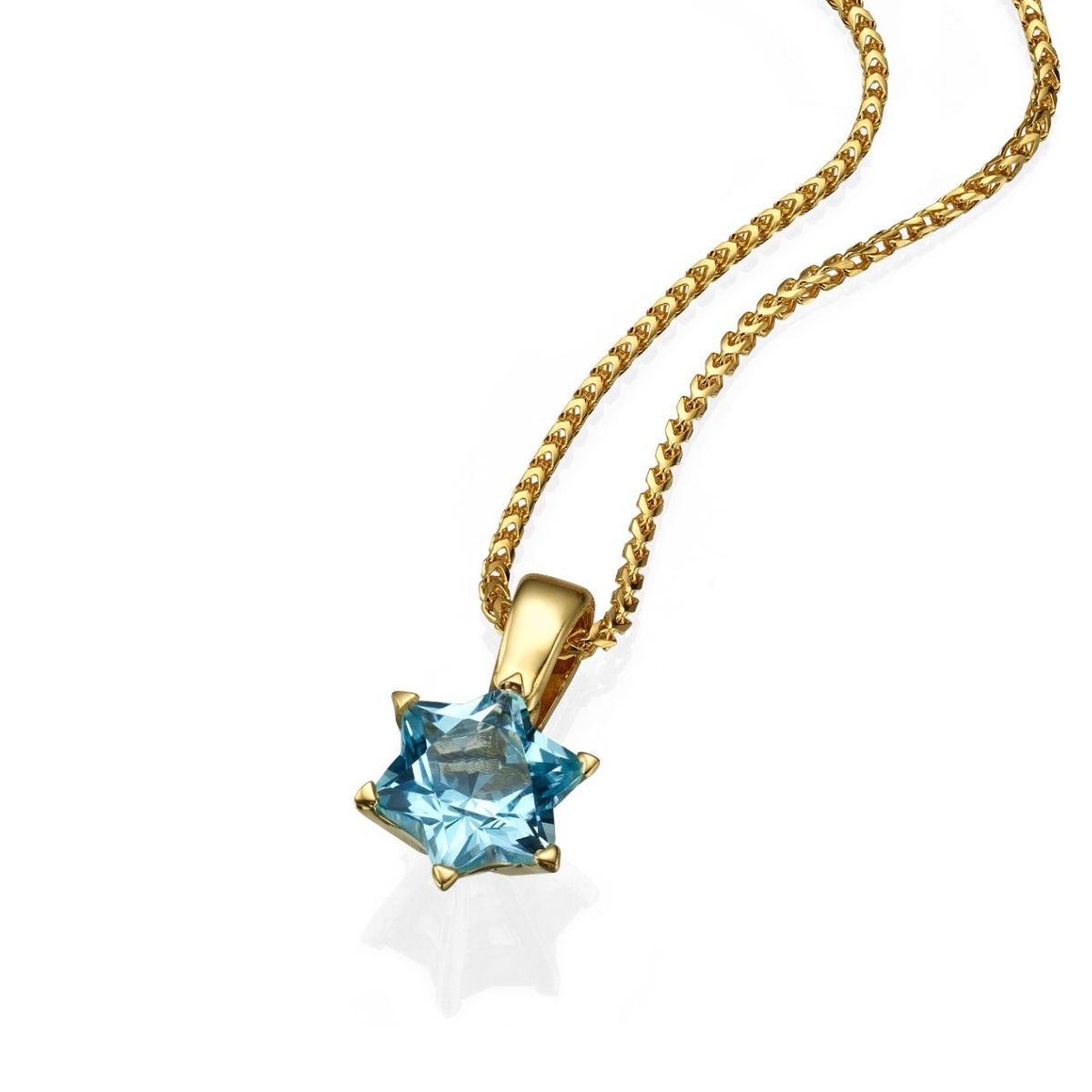 Blue Topaz Star Of David Pendant