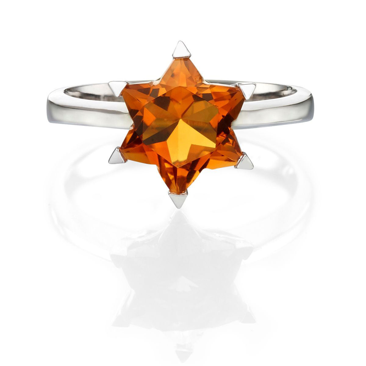 Citrine Star Of David Ring