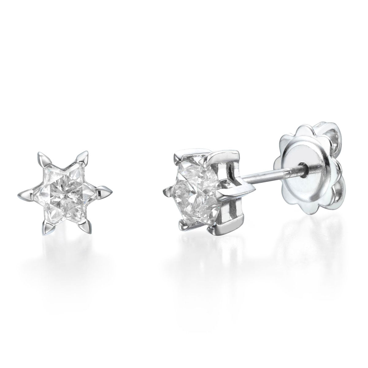 Stud Diamonds Earrings in the shape of Star Of David