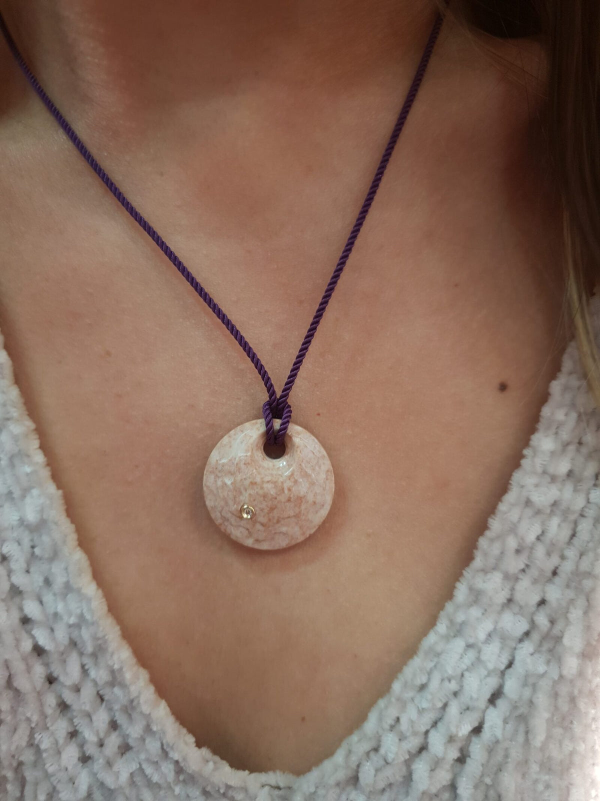 Miriam’s Drum Pendant Gold and Diamond