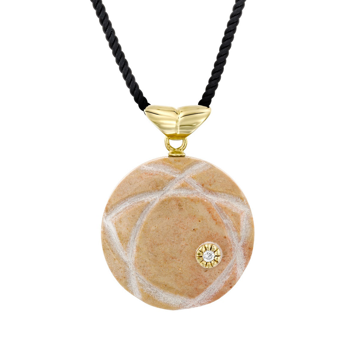 Star of David pendant, Temple Mount stone, diamond and gold