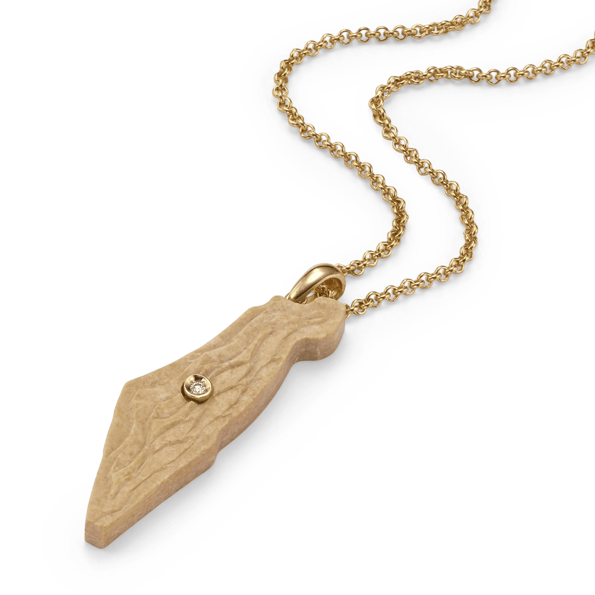 Israel pendant made with Temple Mount stone gold and diamond
