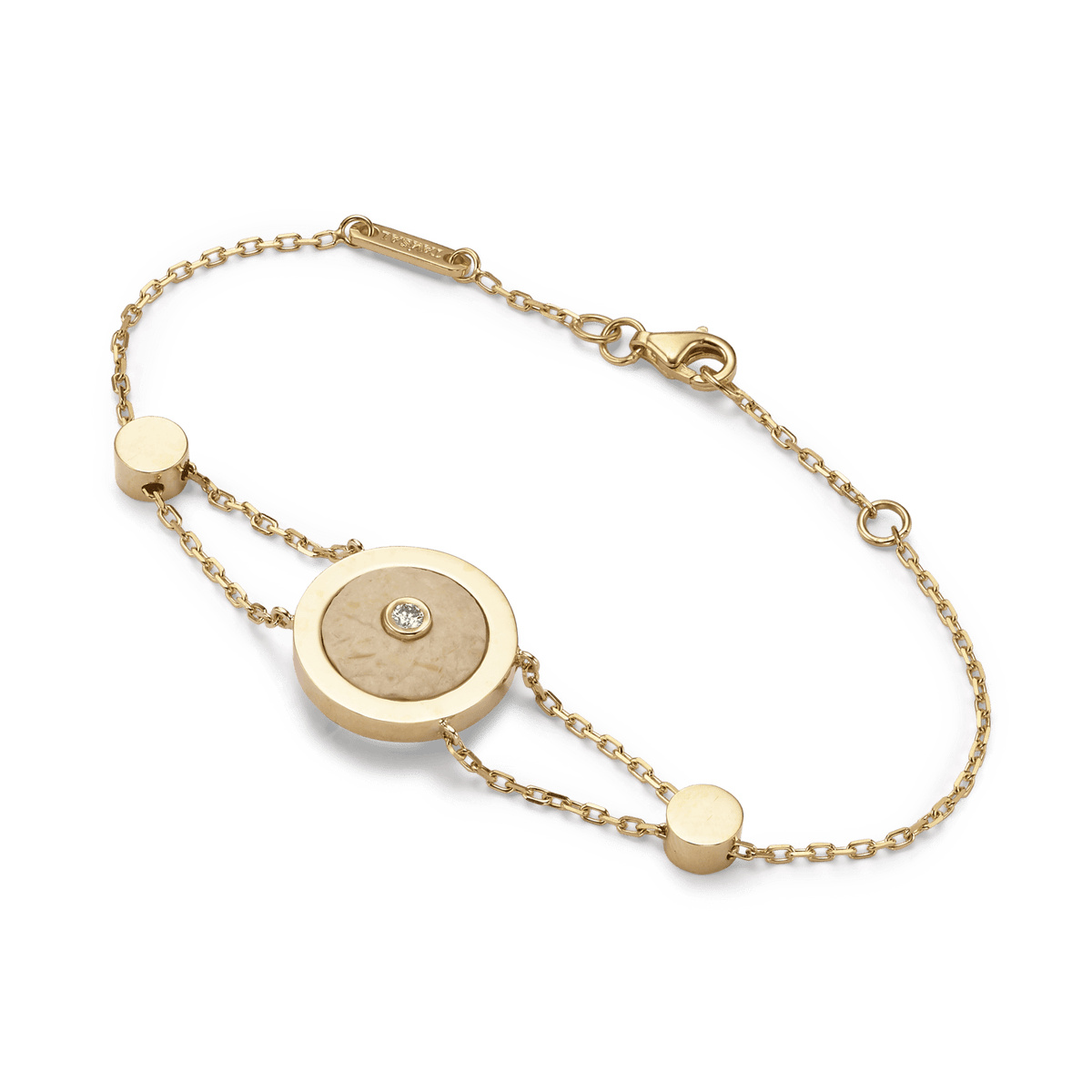 Bracelet with Temple mount stone, diamond and gold