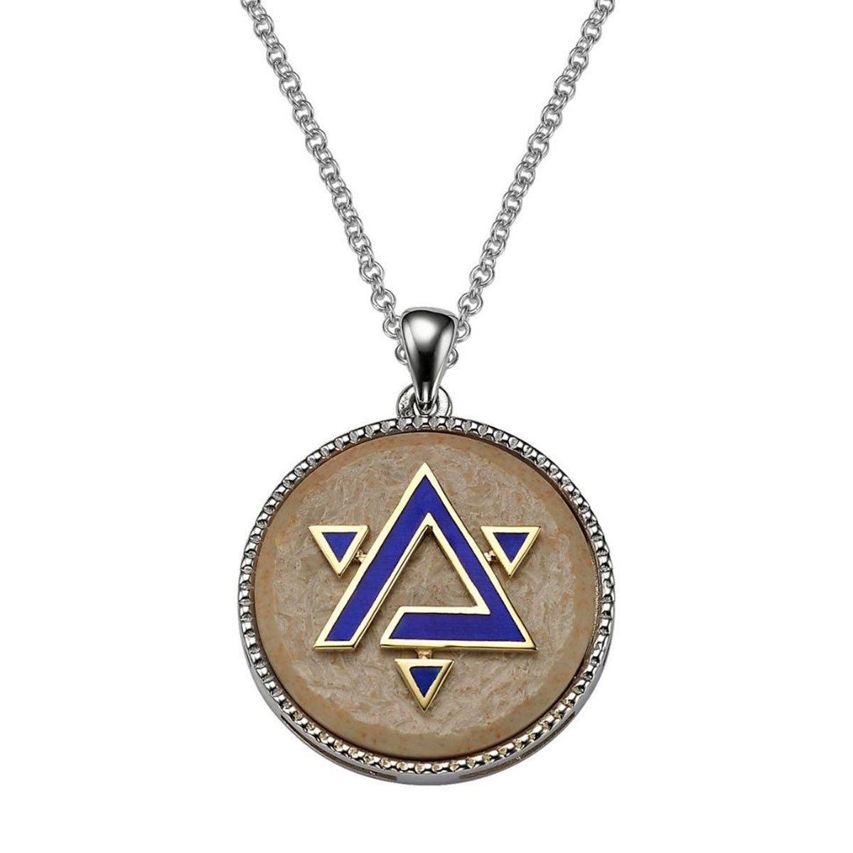 Maccabiah pendant 21 Temple Mount stone and gold
