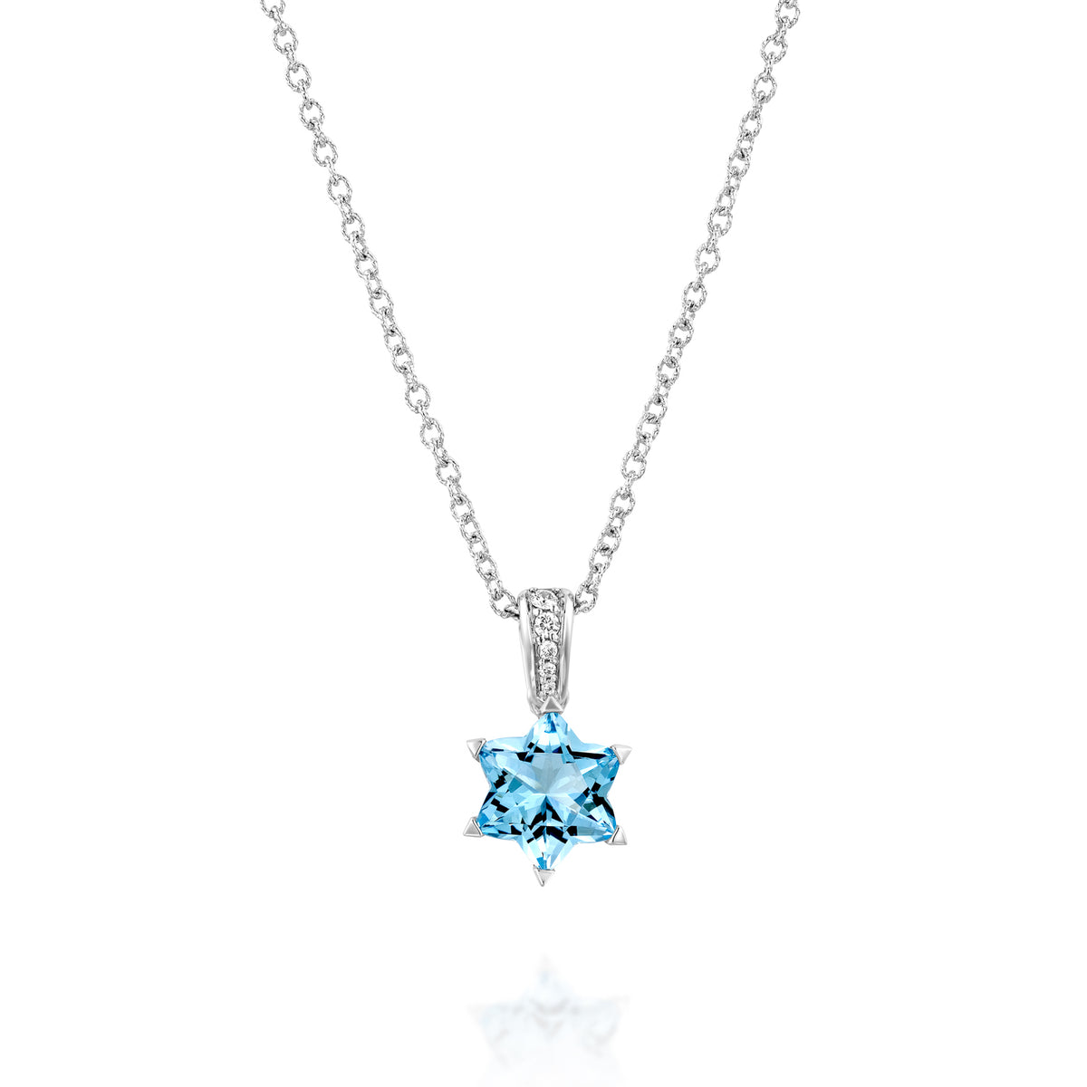 Star Of David Pendant Topaz, Gold and Diamonds