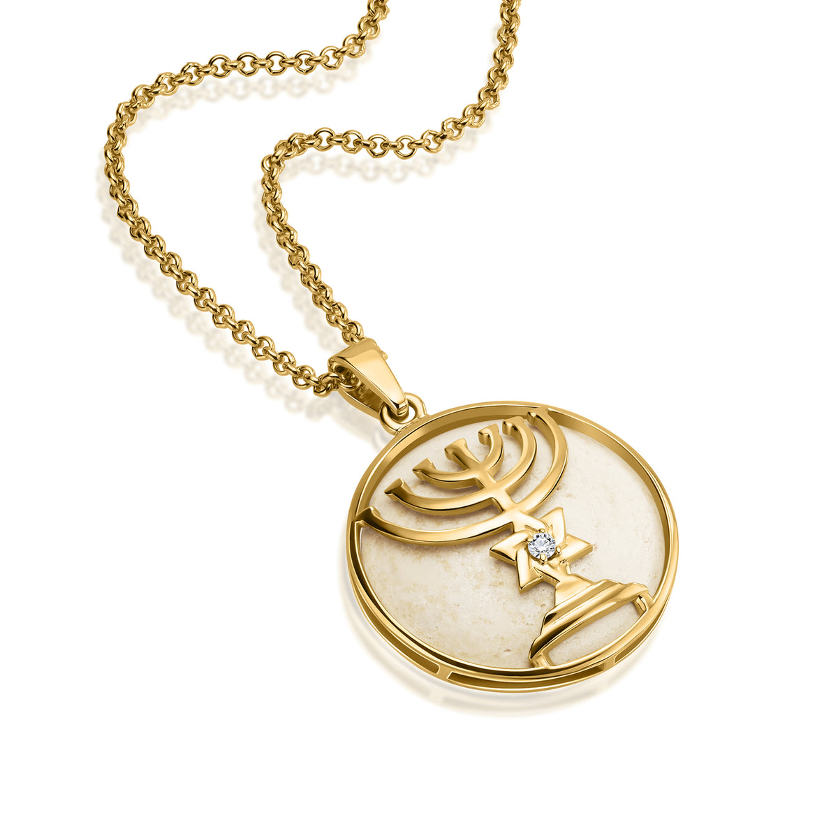 The double-sided Temple Mount round pendant