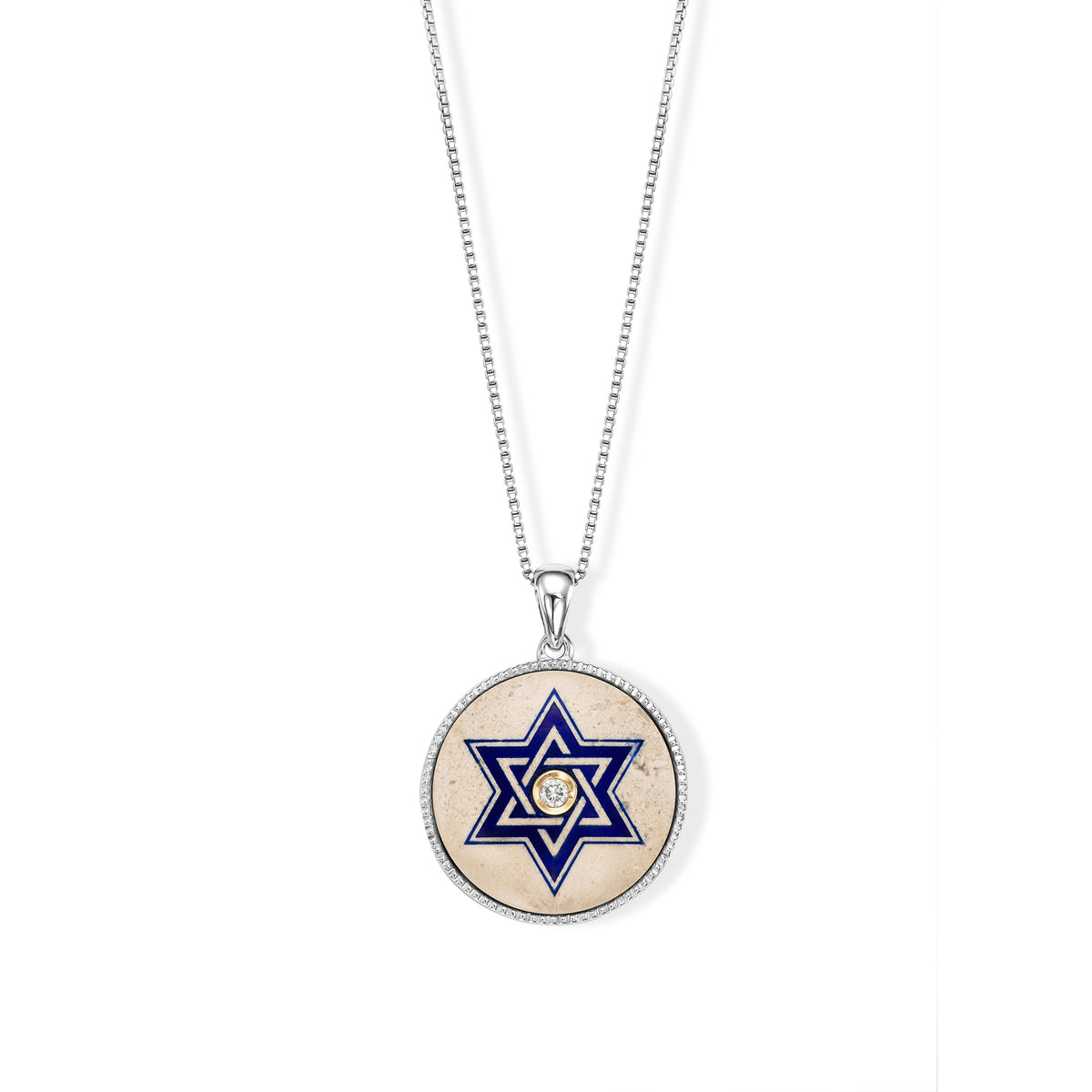 Star of David in deep navy enamel