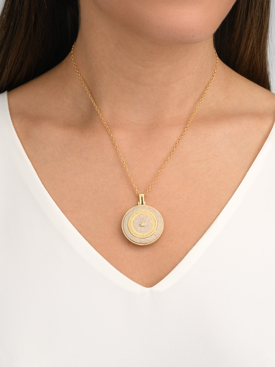 Flipping Pendant, 18K Yellow Gold and Diamond