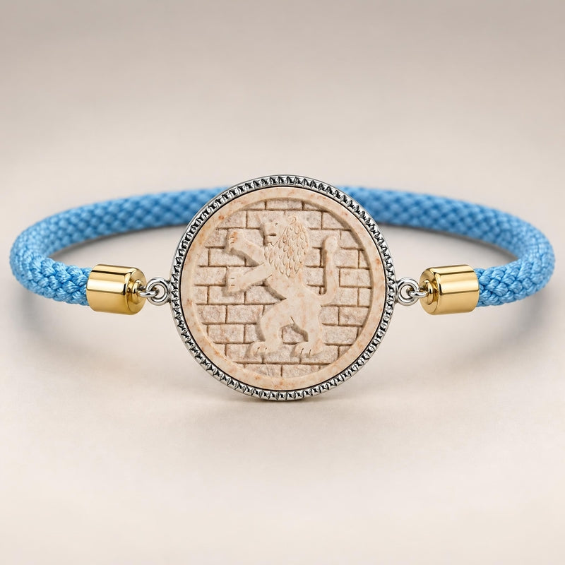 Rise Like a Lion, Round Temple Mount Stone Bracelet