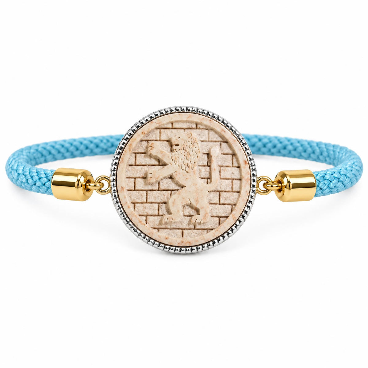 Rise Like a Lion, Round Temple Mount Stone Bracelet